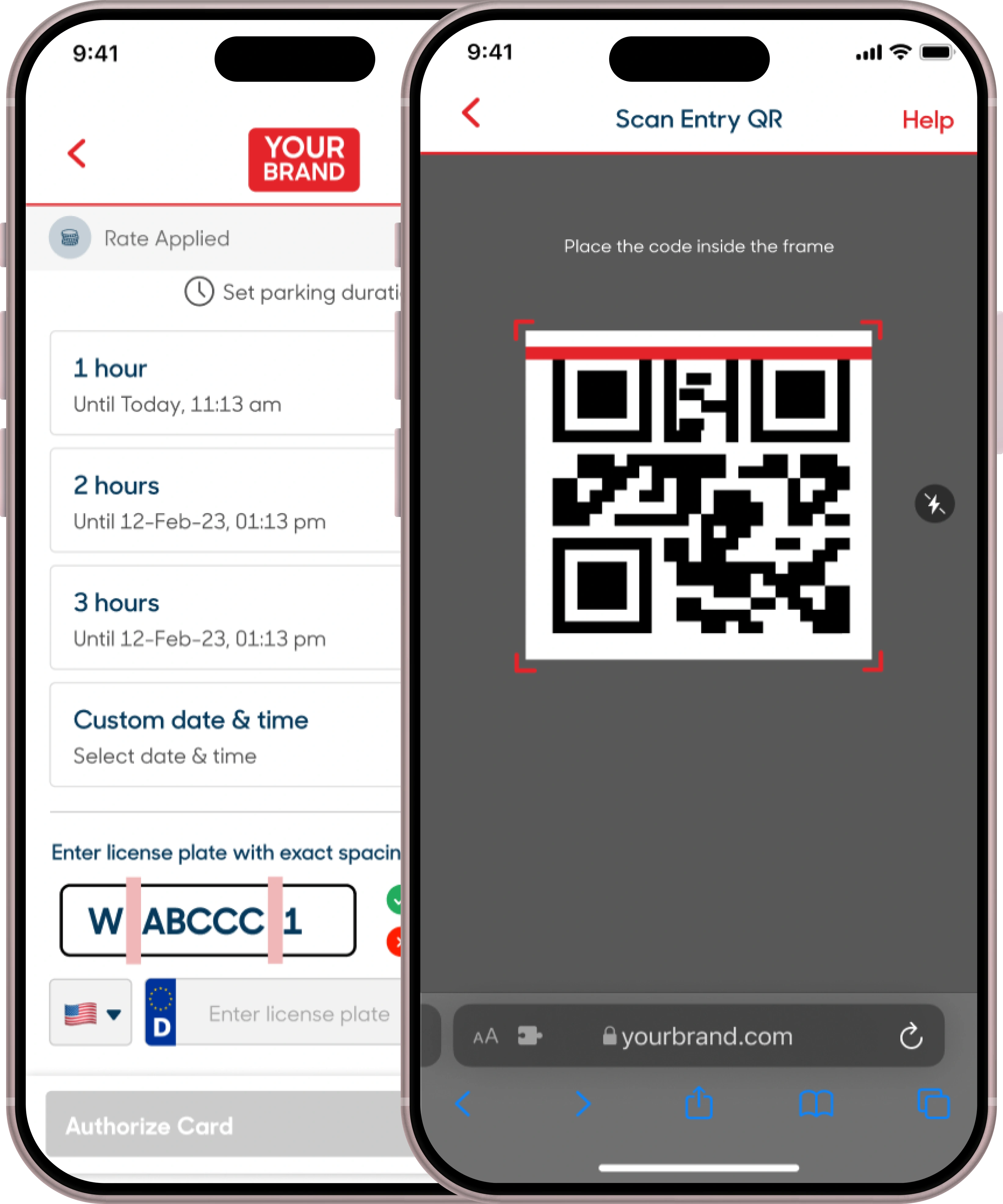 Get My Parking web app examples for QR parking and payment